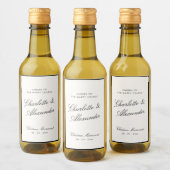 Étiquettes Pour Bouteilles De Vin Calligraphie classique Vieux Mariage d'argent (Bouteilles)