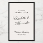 Étiquettes Pour Bouteilles De Vin Calligraphie classique Vieux Mariage d'argent (Étiquettes simples)