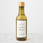 Étiquettes Pour Bouteilles De Vin Calligraphie classique Vieux Mariage d'argent (Devant)