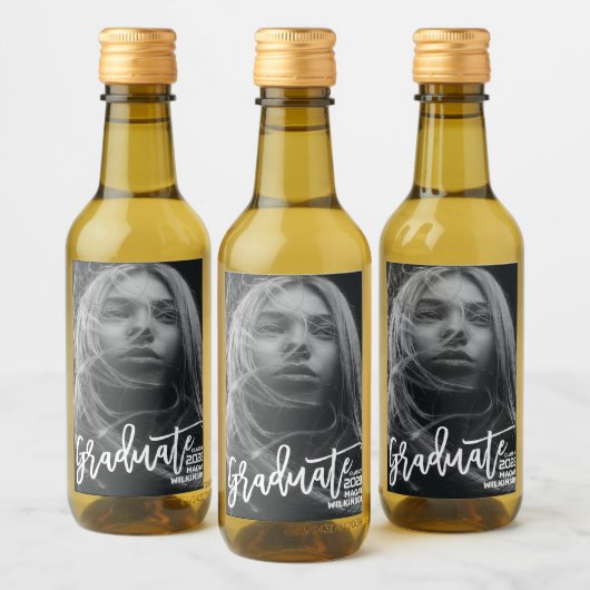 Étiquettes Pour Bouteilles De Vin Calligraphie moderne Minimale Full Photo Grad Part (Bouteilles)