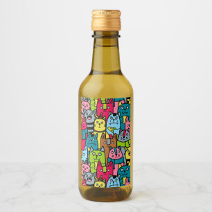 Étiquettes Pour Bouteilles De Vin Cat et kitten