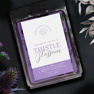 Étiquettes Pour Bouteilles De Vin Chardon pourpre et fleur cire fondre produit étiqu