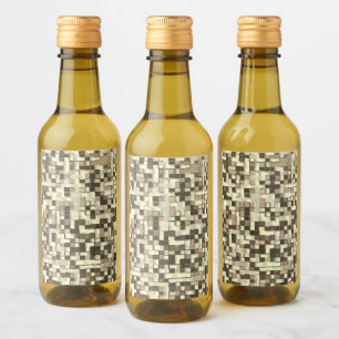 Étiquettes Pour Bouteilles De Vin Chevauchement de mini carrés dans les tons beige à