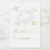 Étiquettes Pour Bouteilles De Vin Confirmation colombe blanche (Étiquettes simples)
