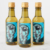 Étiquettes Pour Bouteilles De Vin couleur pleine astronaute (Bouteilles)