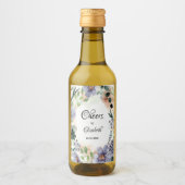 Étiquettes Pour Bouteilles De Vin Couronne de Fleurs Mariage Mini (Devant)