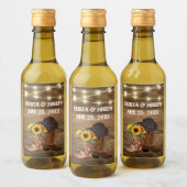Étiquettes Pour Bouteilles De Vin Cowboy Boots Sunflower Western Wedding Favoriser (Bouteilles)