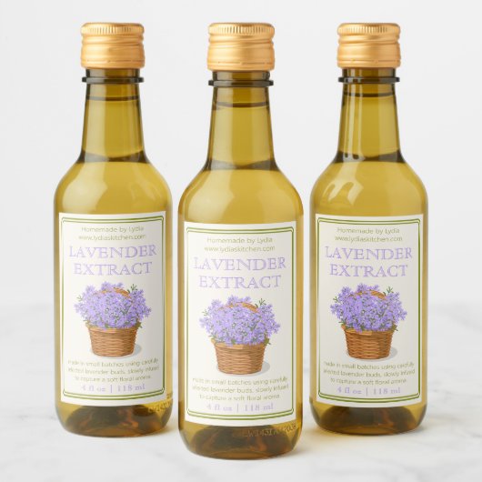 Étiquettes Pour Bouteilles De Vin Custom Homemade Lavender Extract Label (Bouteilles)