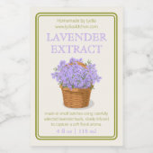 Étiquettes Pour Bouteilles De Vin Custom Homemade Lavender Extract Label (Étiquettes simples)