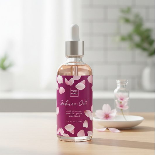 Étiquettes Pour Bouteilles De Vin Custom Sakura Oil Label