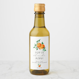 Étiquettes Pour Bouteilles De Vin Cutie Baby shower orange Favoriser le vin