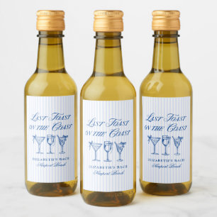 Étiquettes Pour Bouteilles De Vin Dernier Toast sur la Côte Élégants Nœuds Dessinés 