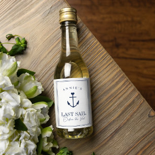 Étiquettes Pour Bouteilles De Vin Dernière voile avant le Voile Nautique Bachelorett