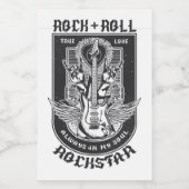 Étiquettes Pour Bouteilles De Vin Design Guitar Rock (Étiquettes simples)