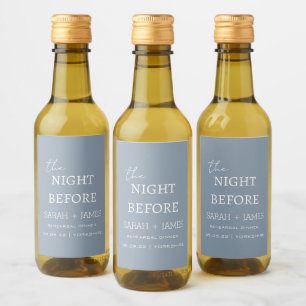 Étiquettes Pour Bouteilles De Vin Dîner bleu nuit avant minimaliste