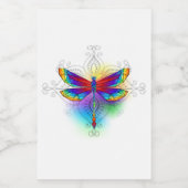 Étiquettes Pour Bouteilles De Vin Dragonfly en arc-en-ciel (Étiquettes simples)