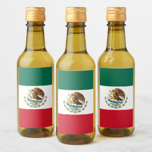 Étiquettes Pour Bouteilles De Vin Drapeau du Mexique, Bandera de la République mexic