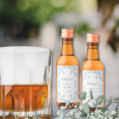 Étiquettes Pour Bouteilles De Vin Elégant bleu et blanc Mariage élégant