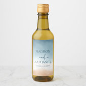 Étiquettes Pour Bouteilles De Vin Elégant Blue Ocean Beach Mariage de sable (Devant)