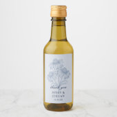 Étiquettes Pour Bouteilles De Vin Elégant Conflower Floral Dusty Blue Wedding Favori (Devant)