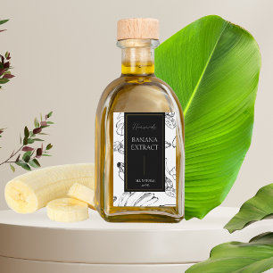 Étiquettes Pour Bouteilles De Vin Elégant croquis Fabriqué maison Banana Extract Éti