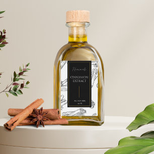Étiquettes Pour Bouteilles De Vin Elégant croquis fait maison Cinnamon Extrait Étiqu