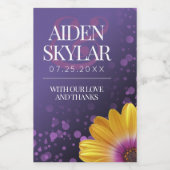 Étiquettes Pour Bouteilles De Vin Elegant Golden Daisy (Étiquettes simples)