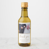 Étiquettes Pour Bouteilles De Vin Elégant Mariage de script doré Merci photo (Devant)