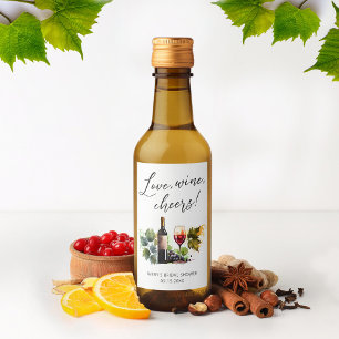 Étiquettes Pour Bouteilles De Vin Elégante Fête des mariées vinicole aquarelle