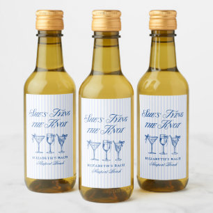 Étiquettes Pour Bouteilles De Vin Elle Noue Le Nœud Élégant Dessin Main