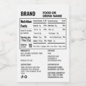 Étiquettes Pour Bouteilles De Vin Facteurs nutritionnels personnalisables Ingrédient (Étiquettes simples)