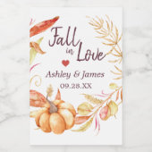 Étiquettes Pour Bouteilles De Vin Fall Love Golden Foliage Automne Mariage Monogramm (Étiquettes simples)
