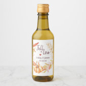 Étiquettes Pour Bouteilles De Vin Fall Love Golden Foliage Automne Mariage Monogramm (Devant)