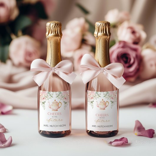 Étiquettes Pour Bouteilles De Vin Fête de Mariée Tea Party