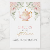 Étiquettes Pour Bouteilles De Vin Fête de Mariée Tea Party (Étiquettes simples)