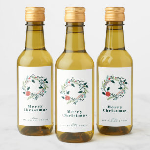 Étiquettes Pour Bouteilles De Vin Fête de Noël rustique coloré