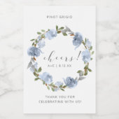 Étiquettes Pour Bouteilles De Vin Fête des mariées Mini bouteille Dusty bleu aquarel (Étiquettes simples)