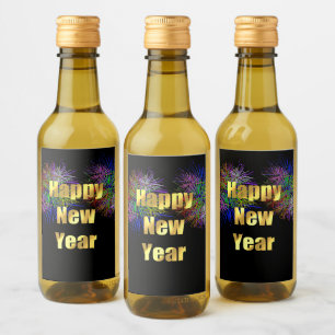 Étiquettes Pour Bouteilles De Vin Feu d'artifice de la fête du Nouvel An