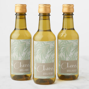 Étiquettes Pour Bouteilles De Vin Feuilles Tropical Vert et Or sur Sage Mini