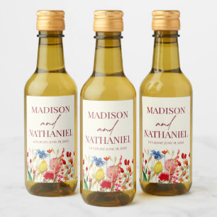 Étiquettes Pour Bouteilles De Vin Fleur sauvage Fleur Fleur Flore Jardin Mariage