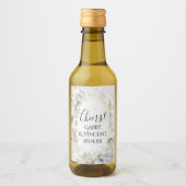 Étiquettes Pour Bouteilles De Vin Fleurs d'hydrangée blanche Mariage d'aquarelle (Devant)