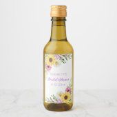 Étiquettes Pour Bouteilles De Vin Floral Boho Sunflower Daisy Bridal Shower (Devant)