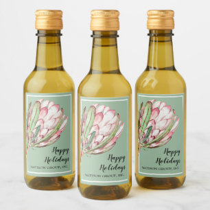 Étiquettes Pour Bouteilles De Vin Flore de Protea rose tropicale sur Mint MINI