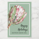 Étiquettes Pour Bouteilles De Vin Flore de Protea rose tropicale sur Mint MINI (Étiquettes simples)