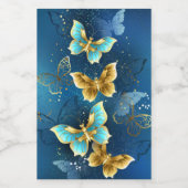 Étiquettes Pour Bouteilles De Vin Golden butterflies (Étiquettes simples)