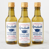 Étiquettes Pour Bouteilles De Vin Graduation Congrats Moderne Rouge Blanc et Bleu Mi (Bouteilles)