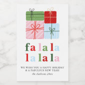 Étiquettes Pour Bouteilles De Vin Holly Merry & Bright Holiday (Étiquettes simples)