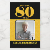 Étiquettes Pour Bouteilles De Vin Hourra à 80 ans 80e anniversaire Photo (Étiquettes simples)