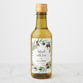 Étiquettes Pour Bouteilles De Vin Huile d'olive Faveurs de mariage infusé avec l'amo (Devant)