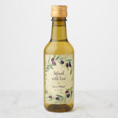 Étiquettes Pour Bouteilles De Vin Huile d'olive infusée d'amour Mariage rustique Fav (Devant)